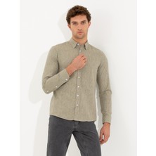 Cacharel Erkek Hardal Slim Fit Uzun Kollu Gömlek 50255618-VR072