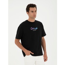 Cacharel Erkek Siyah Slim Fit Bisiklet Yaka T-shirt 50284874-VR046