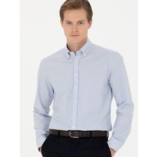 Cacharel Erkek Açık Mavi Slim Fit Uzun Kollu Gömlek 50278521-VR036