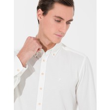 Cacharel Erkek Ekru Slim Fit Uzun Kollu Gömlek 50262889-VR019