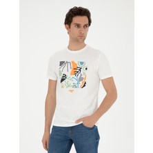 Cacharel Erkek Beyaz Slim Fit Bisiklet Yaka T-shirt 50284398-VR013