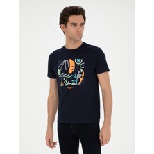 Cacharel Erkek Lacivert Slim Fit Bisiklet Yaka T-shirt 50284398-VR033