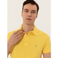 Cacharel Erkek Açık Sarı Polo Yaka Slim Fit Basic T-Shirt 50250189-VR004