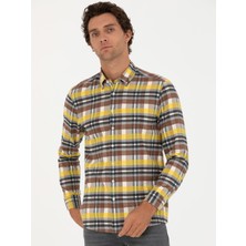 Cacharel Erkek Sarı Regular Fit Uzun Kollu Gömlek 50272909-VR044