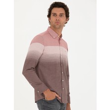 Cacharel Erkek Kırmızı Slim Fit Uzun Kollu Gömlek 50272899-VR030