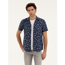 Cacharel Erkek Lacivert Regular Fit Kısa Kollu Gömlek 50284428-VR033