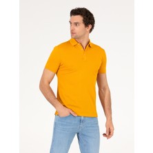 Cacharel Erkek Koyu Sarı Polo Yaka Slim Fit Basic Merserize T-shirt 50265364-VR094