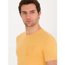 Cacharel Erkek Hardal Bisiklet Yaka Slim Fit T-Shirt 50265869-VR072