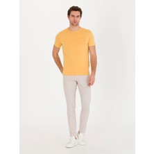 Cacharel Erkek Hardal Bisiklet Yaka Slim Fit T-Shirt 50265869-VR072