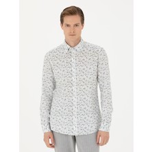 Cacharel Erkek Haki Slim Fit Uzun Kollu Gömlek 50253868-VR027