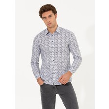 Cacharel Erkek Siyah Slim Fit Uzun Kollu Gömlek 50256735-VR046