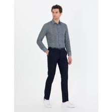 Cacharel Erkek Petrol Slim Fit Uzun Kollu Gömlek 50265454-VR102