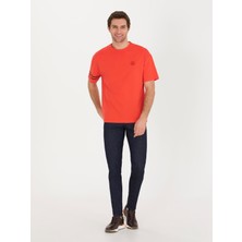 Cacharel Erkek Kırmızı Bisiklet Yaka Oversize T-Shirt 50266514-VR030