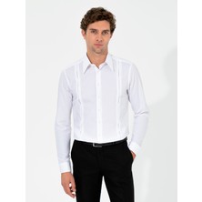 Cacharel Erkek Beyaz Slim Fit Uzun Kollu Gömlek 50255641-VR013