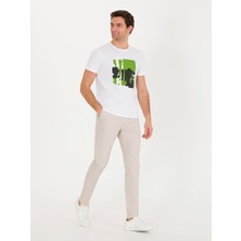 Cacharel Erkek Beyaz Bisiklet Yaka Slim Fit T-Shirt 50265888-VR013