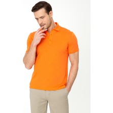 Cacharel Turuncu Polo Yaka Slim Fit Basic Merserize T-shirt 50250172 VR051