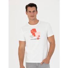 Cacharel Erkek Beyaz Slim Fit Bisiklet Yaka T-Shirt 50265875-VR013