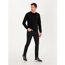 Cacharel Erkek Siyah Pamuk Karışımlı Bisiklet Yaka Sweatshirt 50265671-VR046