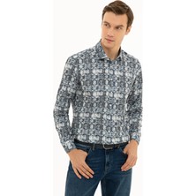 Cacharel Erkek İndigo Slim Fit Uzun Kollu Gömlek 50227935-VR028