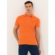 Cacharel Erkek Turuncu Polo Yaka Slim Fit Basic T-Shirt 50250189-VR051