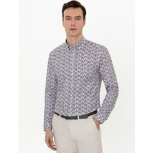 Cacharel Erkek Sarı Slim Fit Uzun Kollu Gömlek 50247571-VR044