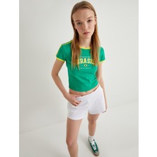 Koton Brasil Tişört Kısa Kollu Bisiklet Yaka Slim Fit