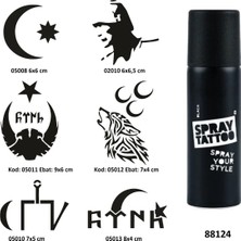 Airbrush Tattoo Milli Semboller Spray Tattoo Geçici Dövme Yapma Seti Dark Siyah