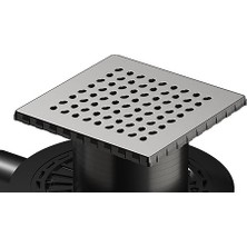 VitrA V-Flow Kare 5607282 Duş Kanalı, Yandan Çıkışlı, 15X15 Cm, Parlak Krom  Matkrom