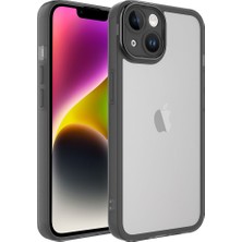 Cepte Aksesuar iPhone 14 Plus - Uyumlu Kamera Korumalı Transparan Zore Post Kapak-Siyah