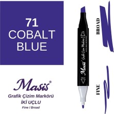 Masis Twin Çift Uçlu Marker Kalemi 71 Cobalt Blue
