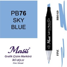 Masis Twin Çift Uçlu Marker Kalemi 76 Sky Blue