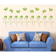 Bosphorus Duvar Süsü (Sticker) Çiçekli Şeffaf Filmli Duvar Dekoratif Süsü