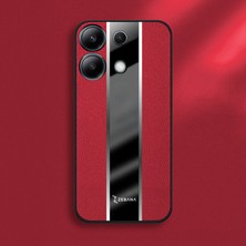 Zebana Xiaomi Poco M6 Pro Uyumlu Kılıf Zebana Premium Deri Kılıf Kırmızı