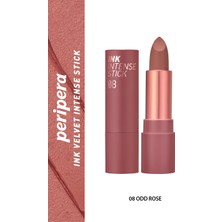 Peripera Yoğun Renk Pigmentli,  Kadife Görünümlü Ruj Peripera Ink Velvet Intense Stick (008 Odd Rose)