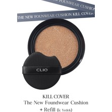 Clio Kalıcı Kapatıcı Cushion Clio Kill Cover The New Founwear Cushion +Refill (2.5 Ivory) SPF50+ Pa+++