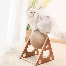 Tineke Ahşap Ipli Kedi Oyuncagi Topu Kedi Tırmalaması