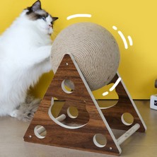 Tineke Ahşap Ipli Kedi Oyuncagi Topu Kedi Tırmalaması