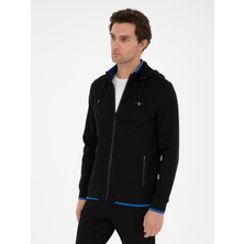 Cacharel Erkek Siyah Regular Fit Kapüşonlu Sweatshirt 50284611-VR046