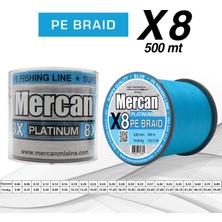 Mercan Pe Örgü Platinum X8 Mavi Ip 500M Misina