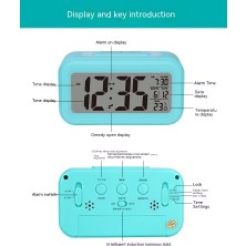 Jinzhiyu Sessiz Elektronik Çalar Saat Tembel Erteleme Akıllı Işığa Duyarlı Büyük Karakterli Çalar Saat (Yurt Dışından)