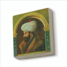 Sadrazam Fatih Sultan Mehmet Değiştirilmiş Çizim Baskılı Doğaltaş MAGNETKRT-089BUZDOLABI Süsü
