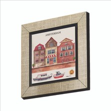 Baksepete Amsterdam Görseli Baskılı Mdf MAGNETKRG-018BUZDOLABI Süsü
