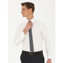 Cacharel Erkek Beyaz Slim Fit Uzun Kollu Klasik Gömlek 50273661-VR013