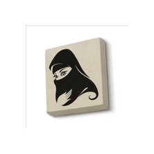 Sadrazam Çarşaflı Kadın Çizimi Baskılı Doğaltaş MAGNETKRG-088BUZDOLABI Süsü