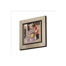 Baksepete Müzisyen Kadın Minyatür Baskılı Mdf MAGNETKRT-124BUZDOLABI Süsü