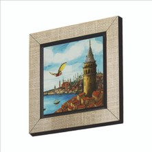 Sadrazam Galata Kulesi Hezarfen Ahmet Çelebi’nin Uçuşu Baskılı Mdf MAGNETKRT-025BUZDOLABI Süsü