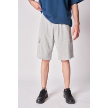 Defy's Erkek Kargo Cepli Regular Fit Bermuda Gri Melanj