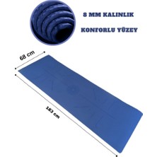 Xtr Fitness Ekstra Konforlu Yoga Matı - 8mm Kalınlık, Ekolojik Tpe Pilates Egzersiz Minderi Lacivert
