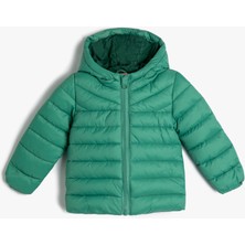 Koton Şişme Mont Kapşonlu Cepli Etiket Detaylı