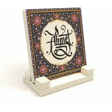 Sadrazam Geleneksel Hat Sanatı ile Doğal Taş Üzerine Yazılı Masaüstü Isimlik